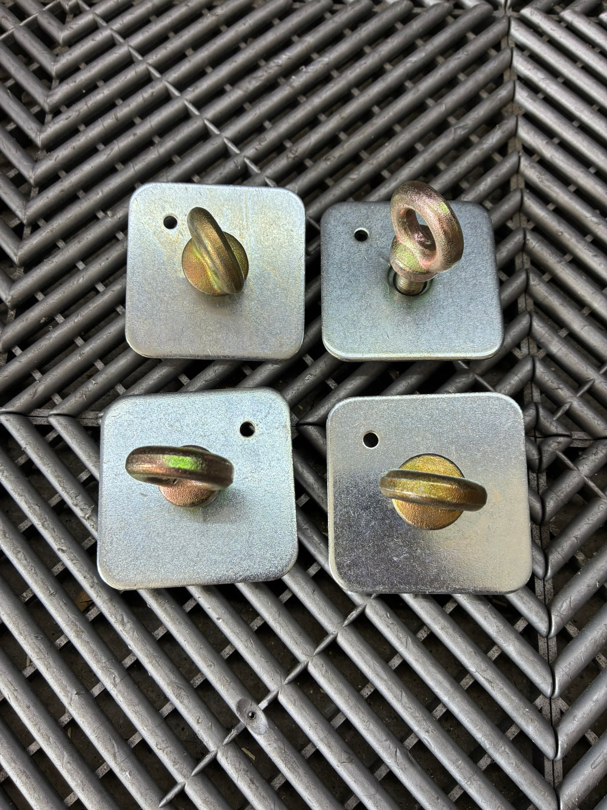 New. Racing Harness Reinforced Fixing Plates and Eyebolts (Pack of 4)