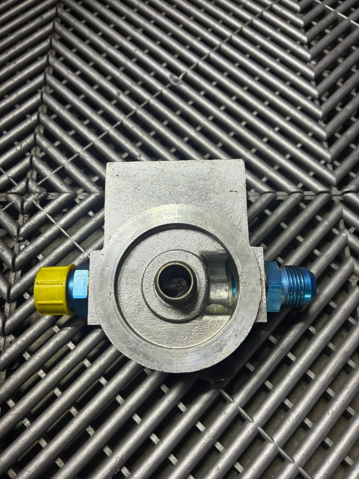 Used.Remote oil filter housing