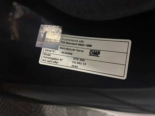 Used. OMP HTE-R 400 Fiberglass Racing seat.