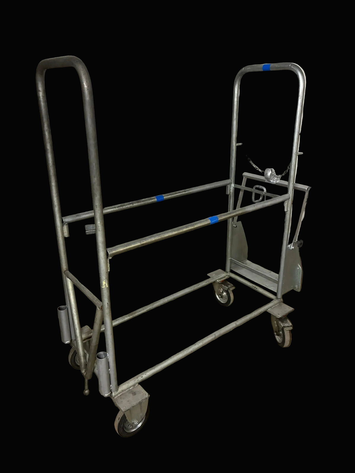 Used. Two-tier motorsport tyre / wheel trolleys
