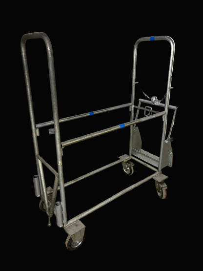 Used. Two-tier motorsport tyre / wheel trolleys